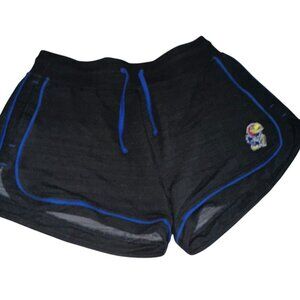 Colosseum Womens Athletic Shorts Sz XL Black Blue Kansas Jayhawks College
